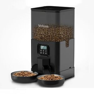 NEW Voluas Dual Automatic Pet Feeder Stainless Steel Bowls Timer Dog Cat Feeder